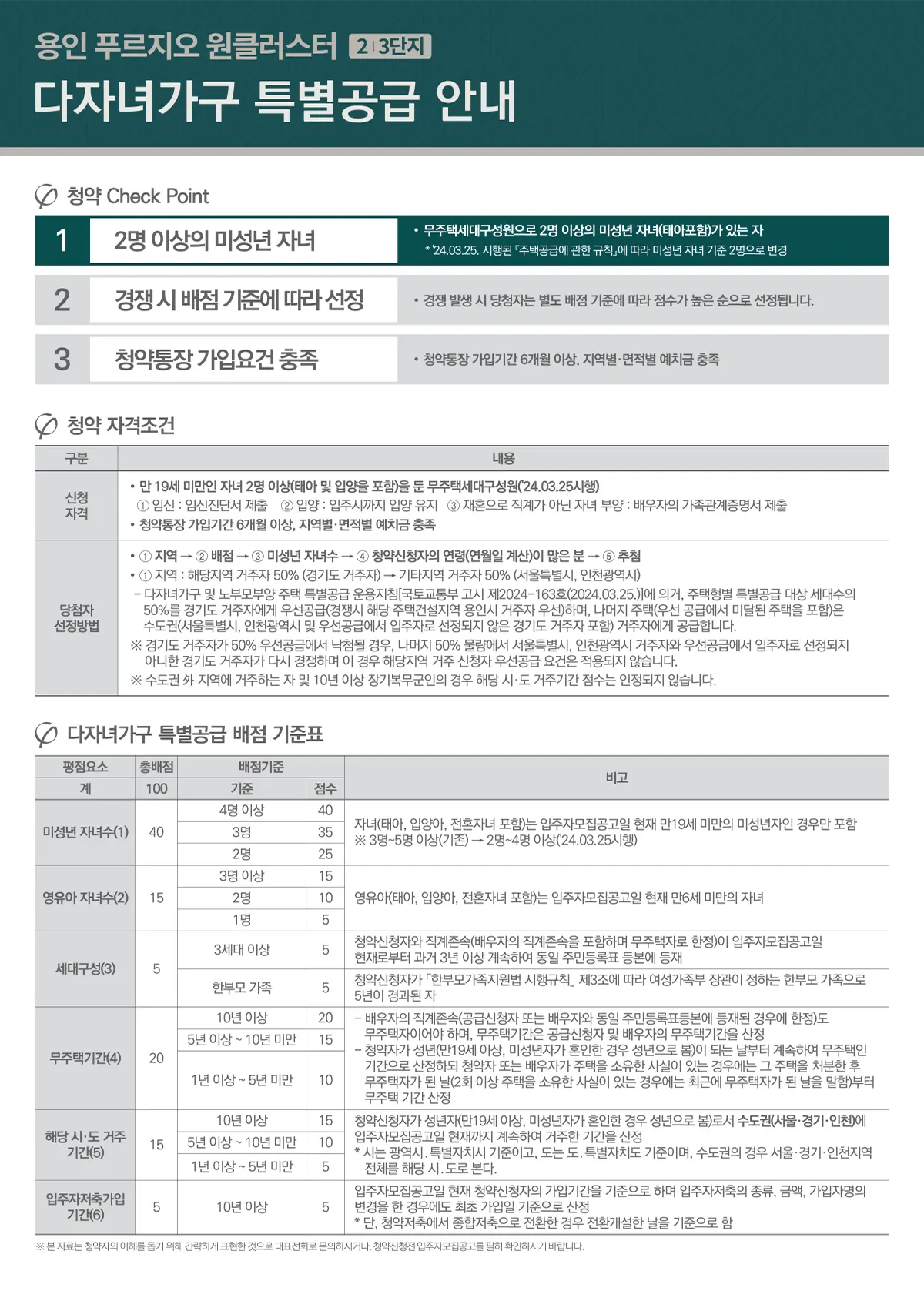 다자녀가구 특별공급안내문