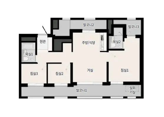 용인 푸르지오 원클러스터 84타입구조