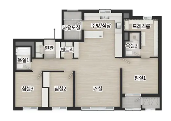 전용면적 92b타입 설계도면